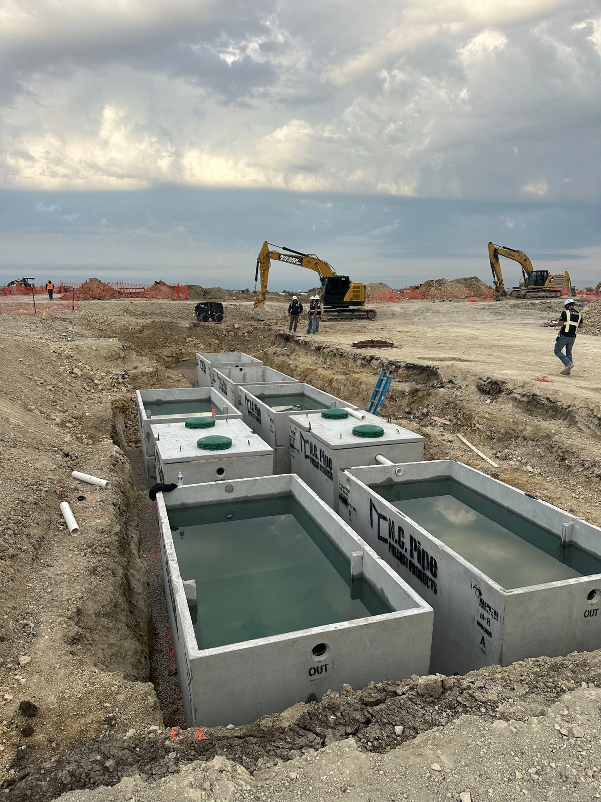 Commercial septic system construction